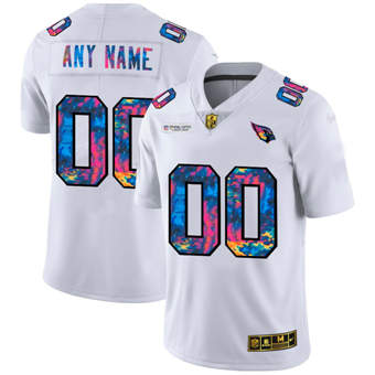 Men's Arizona Cardinals ACTIVE PLAYER Custom 2020 White Crucial Catch Limited Stitched Jersey